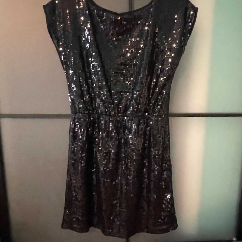 Black sequin party dress sz Small - Picture 2 of 7